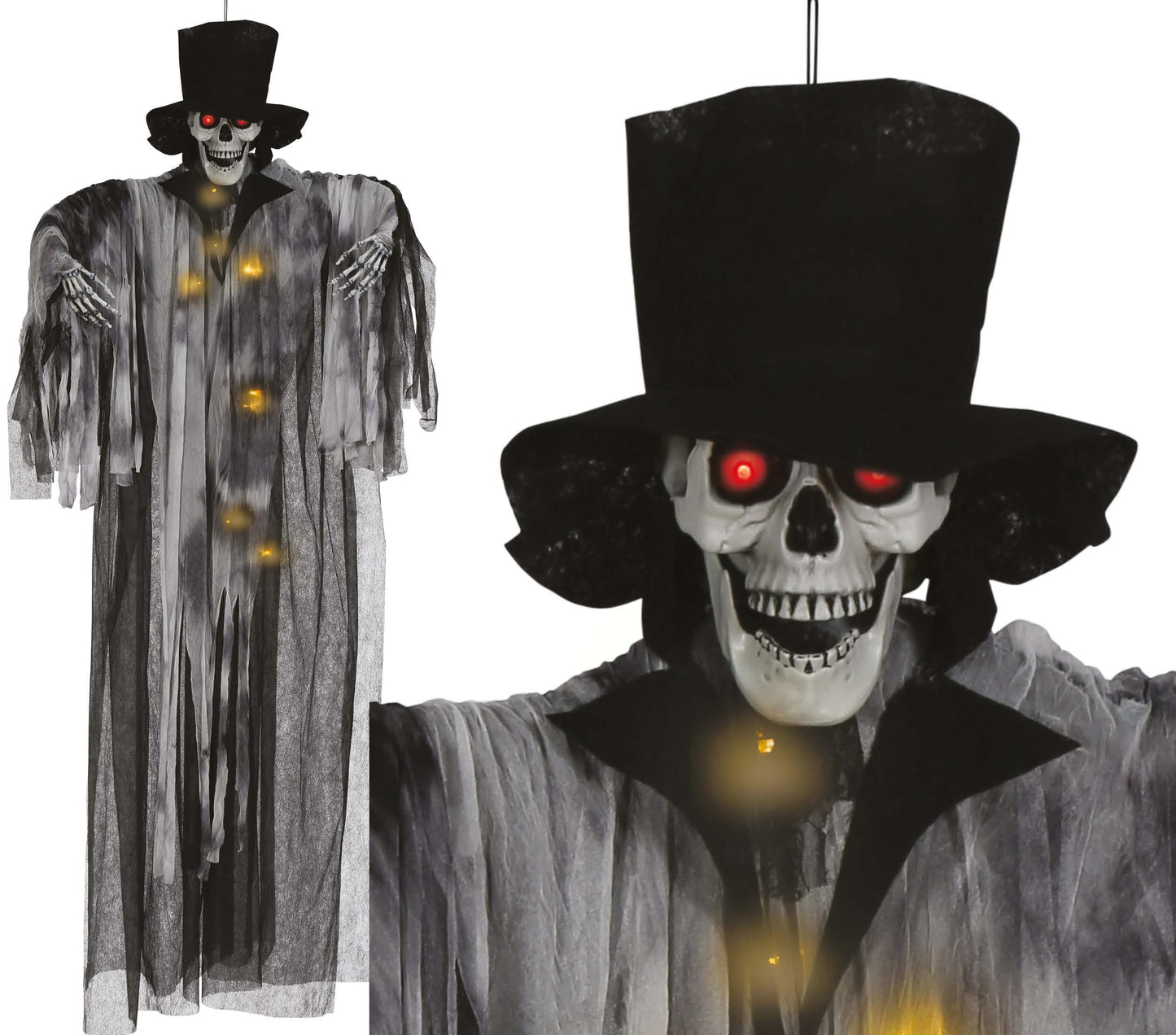 ŠVIEČIANTIS KABANTIS JAUNIKO SKELETAS 180 CM